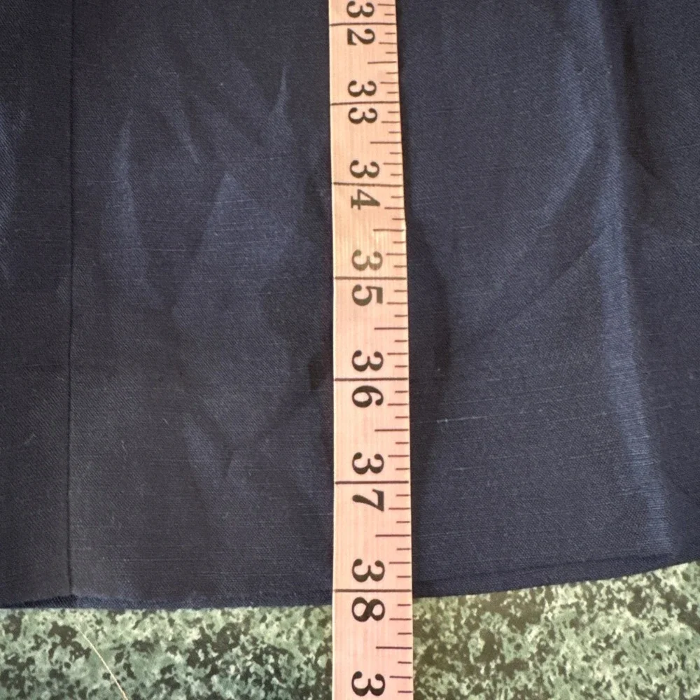 Banana Republic Wide‎ Leg Linen Blend W Sz 12 Blue Flat Front Dress Pants NEW